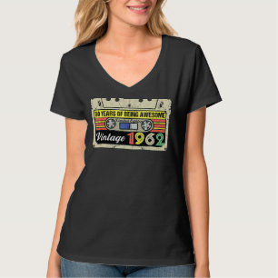 60th Birthday Cassette Tape 60th Year Of Being Awe T-Shirt