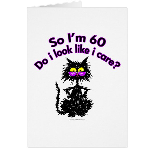 60th Birthday Cat Gifts Card