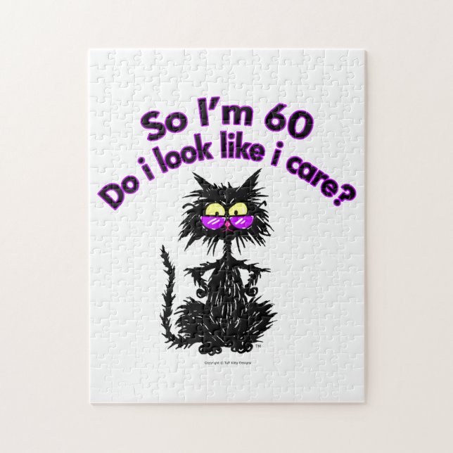 60th Birthday Cat Gifts Jigsaw Puzzle (Vertical)