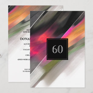 60th Birthday Celebration Abstract Painting Invitation