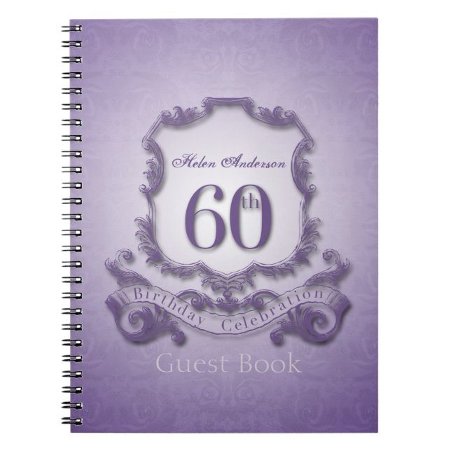 60th Birthday Celebration Custom Framed Guest Book (Front)