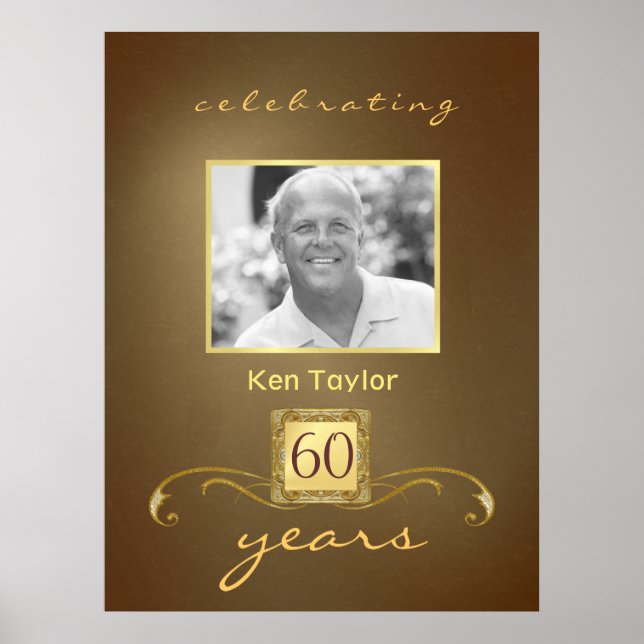 60th Birthday Celebration - Custom Photo Poster (Front)