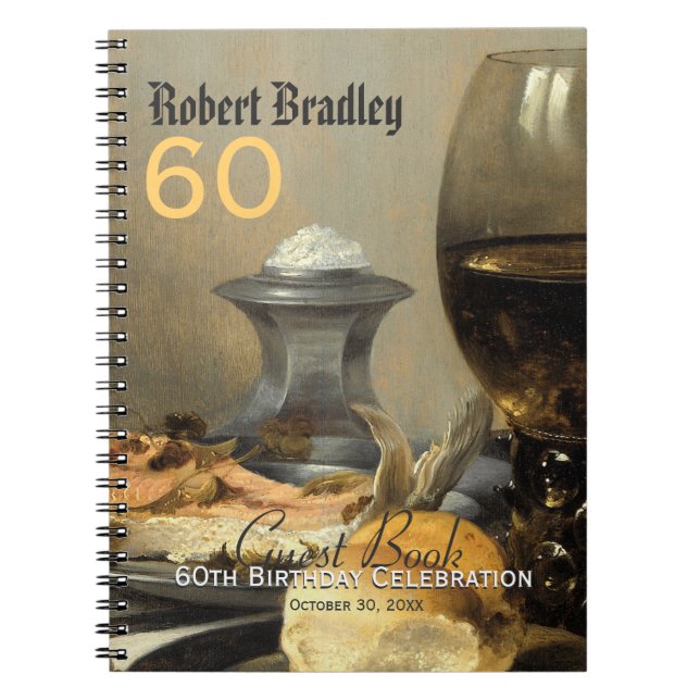 60th Birthday Celebration Customisable Guest Book (Front)