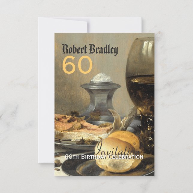60th Birthday Celebration Customisable Invitation (Front)