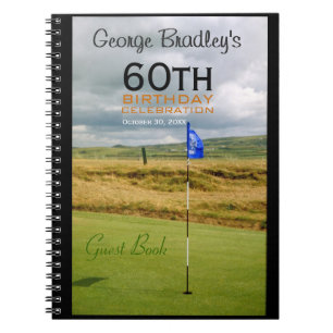 60th Birthday Celebration Golf Custom Guest Book