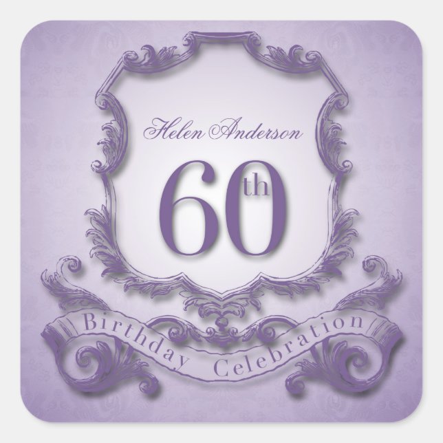 60th Birthday Celebration Personalised Stickers (Front)