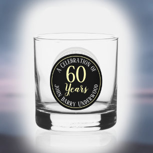 60th Birthday Celebration Whiskey Glass