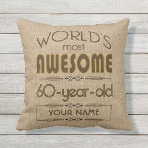 60th Birthday Celebration World Best Fabulous Cushion
