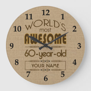 60th Birthday Celebration World Best Fabulous Large Clock