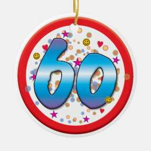60th Birthday Ceramic Tree Decoration
