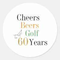 60th Birthday Cheers and Beers Golf Minimal