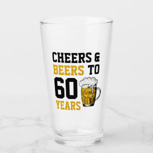 60th Birthday Cheers & Beers to 60 Years Glass