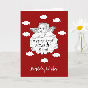 60th Birthday Christian Angel Believe Faith Bible Card