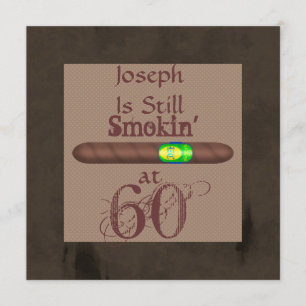 60th Birthday Cigar Invitations Personalised