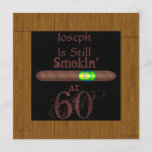 60TH  Birthday CIGAR  Invitations WOOD Look FRAME<br><div class="desc">Great Invitation for the man who loves his cigar ... Manly Man Invitation Simple but Perfect ..Template for easy access Milestone or any age graphicby delightfuldoodle</div>