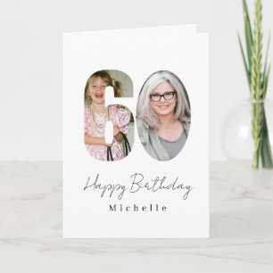 60th Birthday Custom Photo Greeting Card