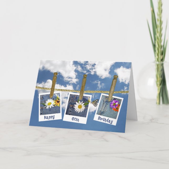 60th Birthday Daisies Card (Front)