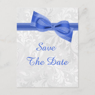 60th Birthday Damask and Faux Bow Save The Date