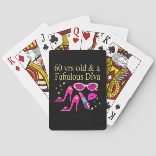 60TH BIRTHDAY DAZZLING DIVA DESIGN PLAYING CARDS