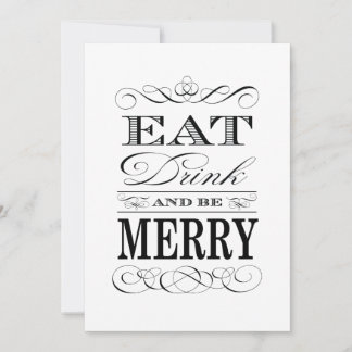 60th Birthday Dinner Party Eat Drink and be Merry Invitation