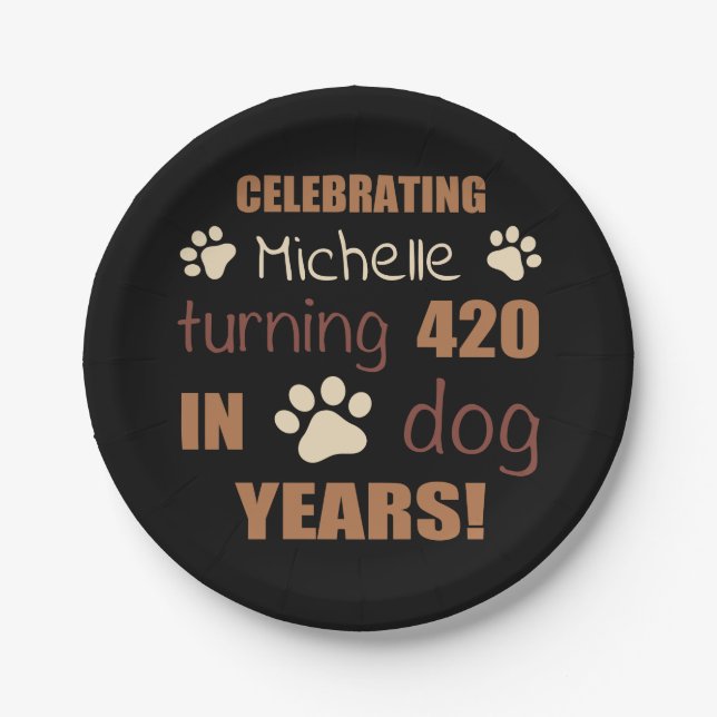 60th Birthday Dog Years Paper Plate (Front)