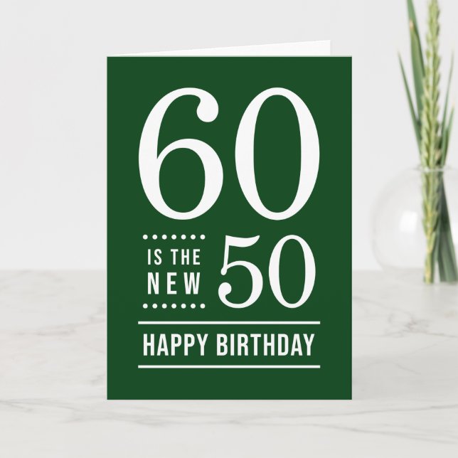 60th Birthday Editable Colour 60 is the new 50 Card (Front)