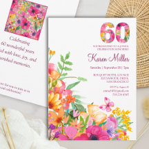 60th Birthday Elegant Floral Garden Party