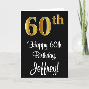60th Birthday ~ Elegant Luxurious Faux Gold Look # Card