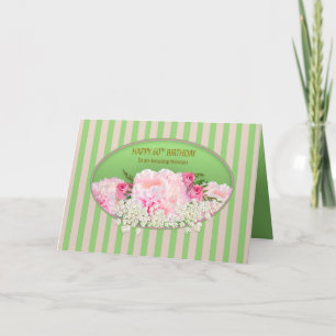 60th Birthday, Feminine with Pink Peonies, Flower Card