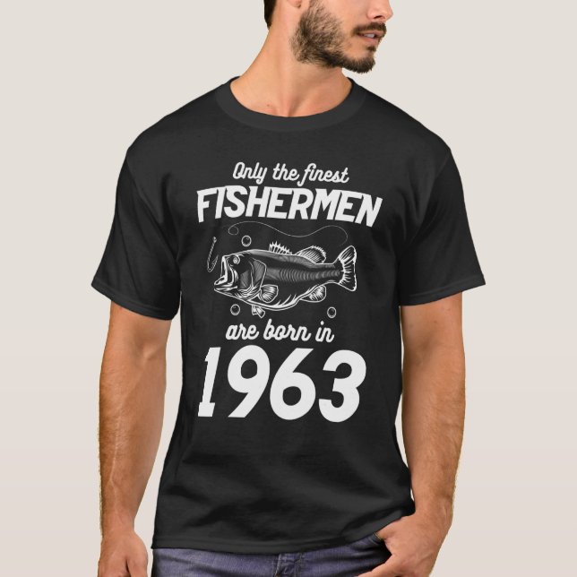 60th birthday fishing 60 Year Old fisherman 1963 1 T-Shirt (Front)