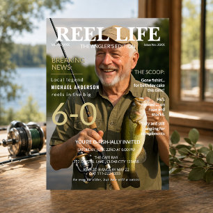 60th Birthday Fishing Magazine Invitation