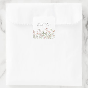 60th Birthday Floral Elegant Script Square Sticker
