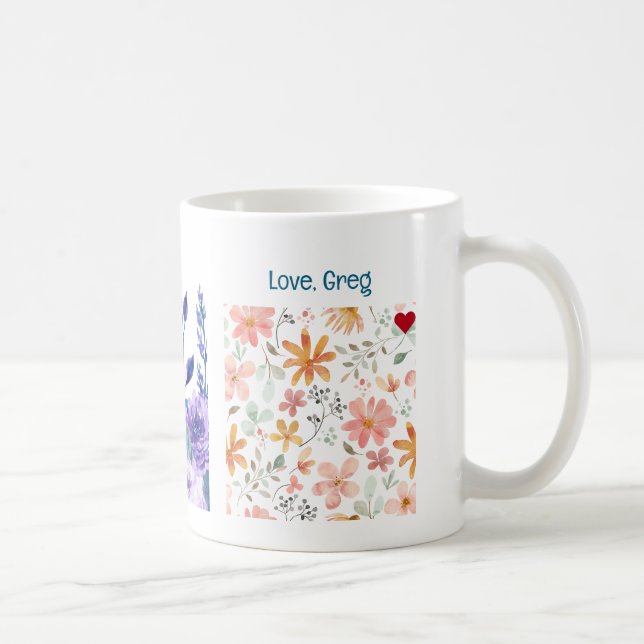 60th Birthday Flowers Love Elegant Modern Floral Coffee Mug (Right)