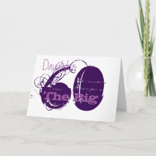 60th Birthday for daughter, purple text on white. Card