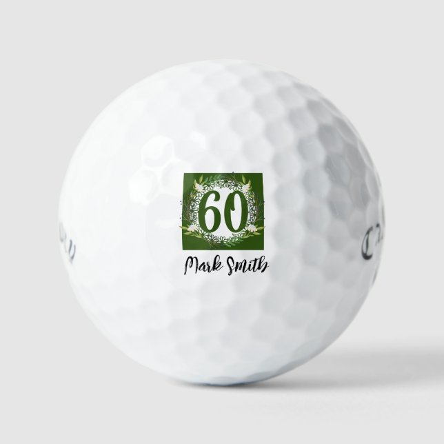 60th Birthday for golfer  Golf Balls (Front)