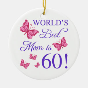 60th Birthday For Mum Ceramic Tree Decoration