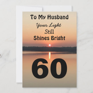 60th Birthday For My Husband Black Gold Sunrise