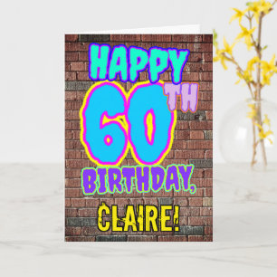 60th Birthday - Fun, Urban Graffiti Inspired Look Card