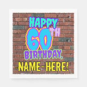 60th Birthday ~ Fun, Urban Graffiti Inspired Look Napkin