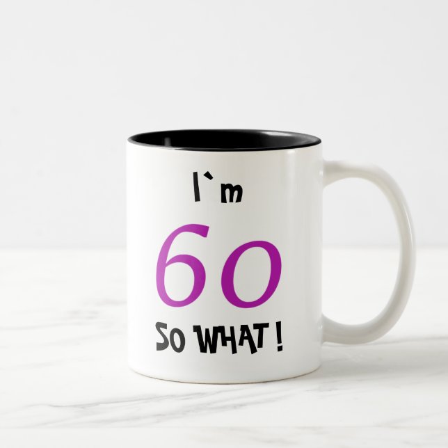 60th Birthday Funny Motivational Two-Tone Coffee Mug (Right)