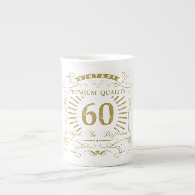 60th Birthday Gag Gift Bone China Mug (Front)