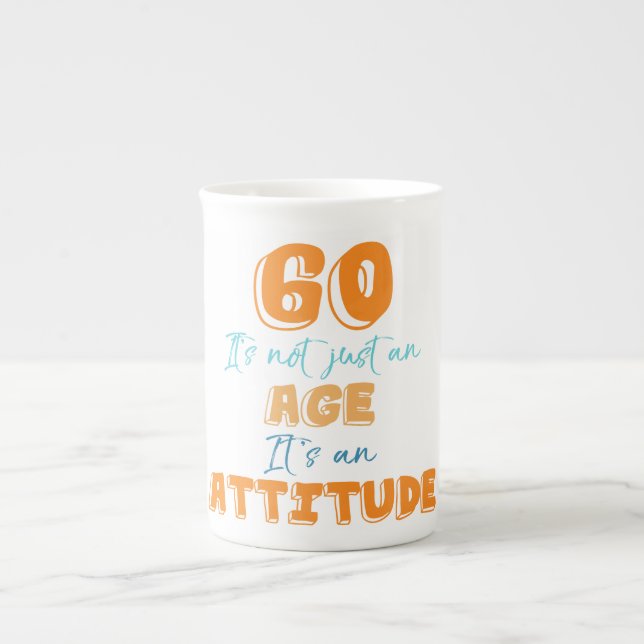 60th Birthday Gag Gift Bone China Mug (Front)