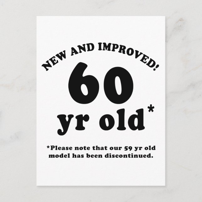 60th Birthday Gag Gifts Postcard (Front)