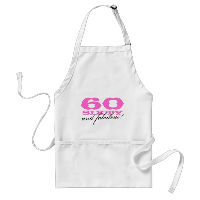 60th Birthday gift apron | 60 and fabulous! (Front)
