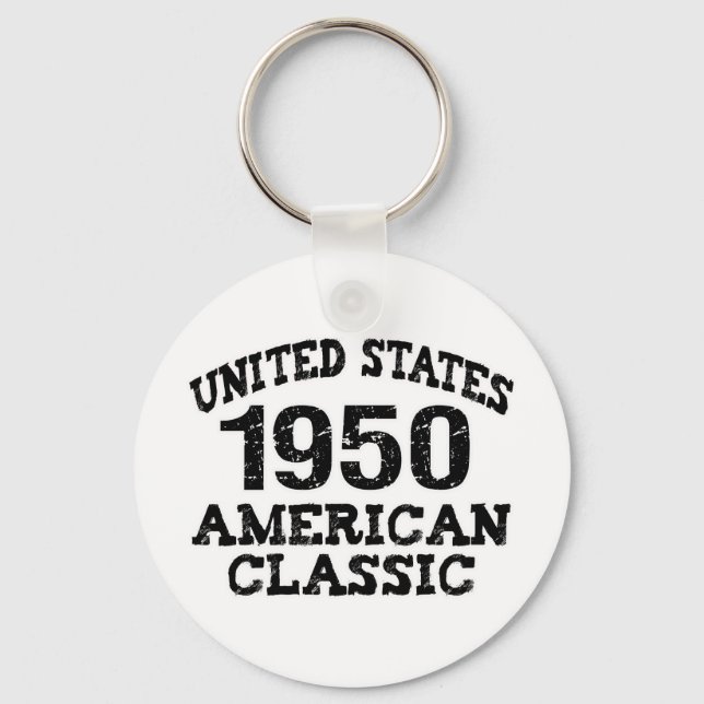 60th Birthday Gifts, 1950 Key Ring (Front)