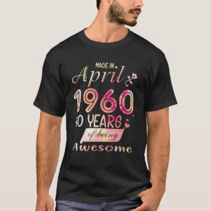 60Th Birthday Gifts Watercolor For Womens Born In T-Shirt