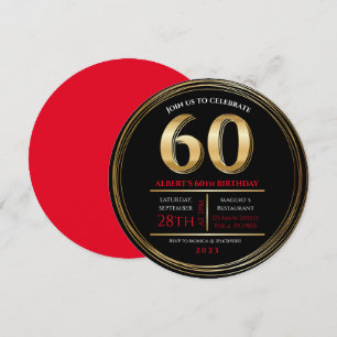 60th Birthday Gold Black Party Invitation