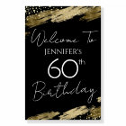 60th Birthday Gold Black Welcome Poster