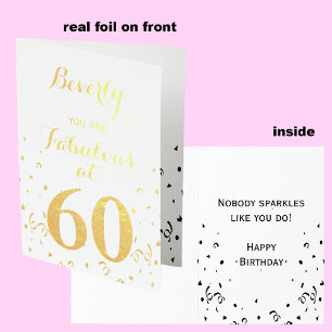 60th Birthday Gold Foil Fabulous at 60 Card