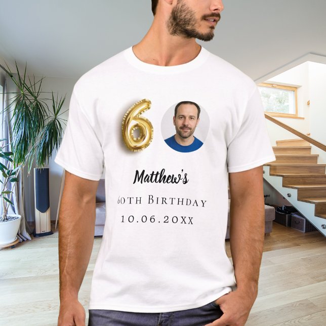 60th birthday gold photo T-Shirt (Creator Uploaded)